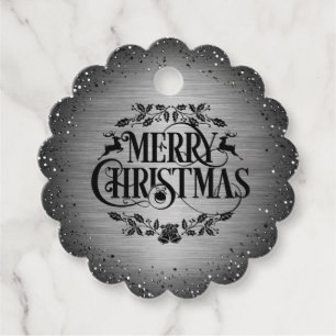Silver Christmas Memorial Tags