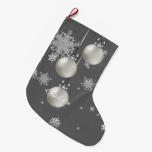 Silver Christmas Ornaments Stocking