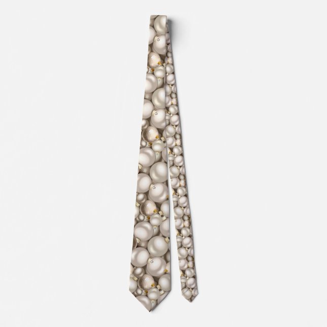 silver christmas ornaments tie (Front)