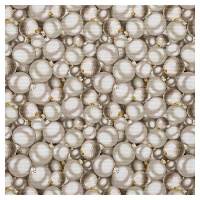 silver christmas ornaments xmas fabric (Swatch)