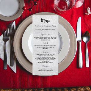 Silver Christmas party dinner menu