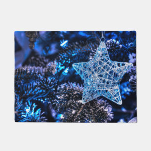 Silver Christmas Star of Bethlehem Ornament Doormat