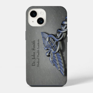 Silver Chrome Caduceus Symbol Professional Medical iPhone 14 Case