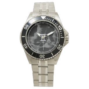 Silver Chrome like Gemini Zodiac Sign on Hevelius Watch