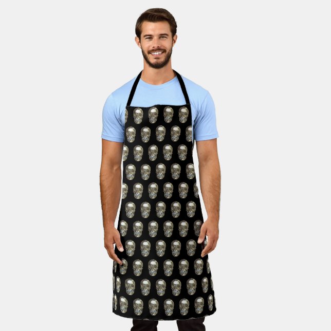 Silver Chrome Skull Apron (Worn)
