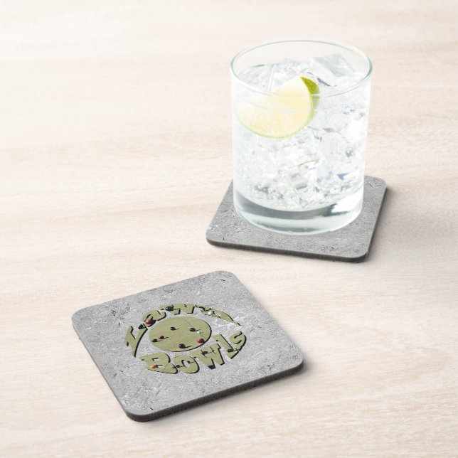 Silver Circular Lawn Bowls Picture Logo,   Coaster (Right Side)