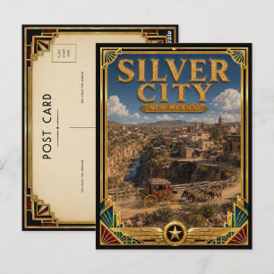 Silver City New Mexico Vintage Art Deco Golden Age Postcard