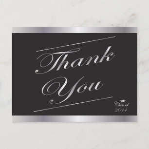 Silver Class of 2014 Graduation Thank You Postcard