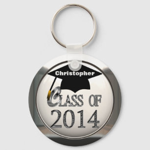Silver Class Of 2014 Keychain