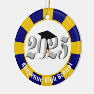 Silver Class of 2025 (Add Name) Graduation Ceramic Tree Decoration
