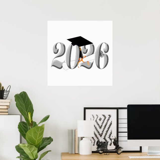 Silver Class of 2026 Graduation Poster (Home Office)