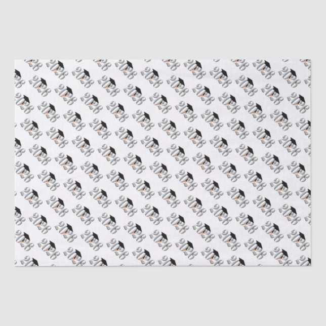 Silver Class of 2026 Graduation Tissue Paper (Front)
