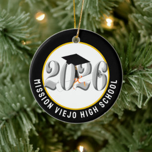 Silver Class of 2026 Photo Graduation Ceramic Tree Decoration
