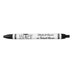 Silver Class of 2027 Graduation Black Ink Pen