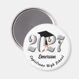 Silver Class of 2027 Graduation Magnet