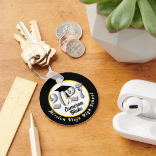 Silver Class of 2027 Photo Graduation Key Ring