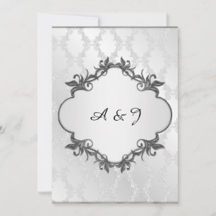 Silver Classic elegant Wedding invitation