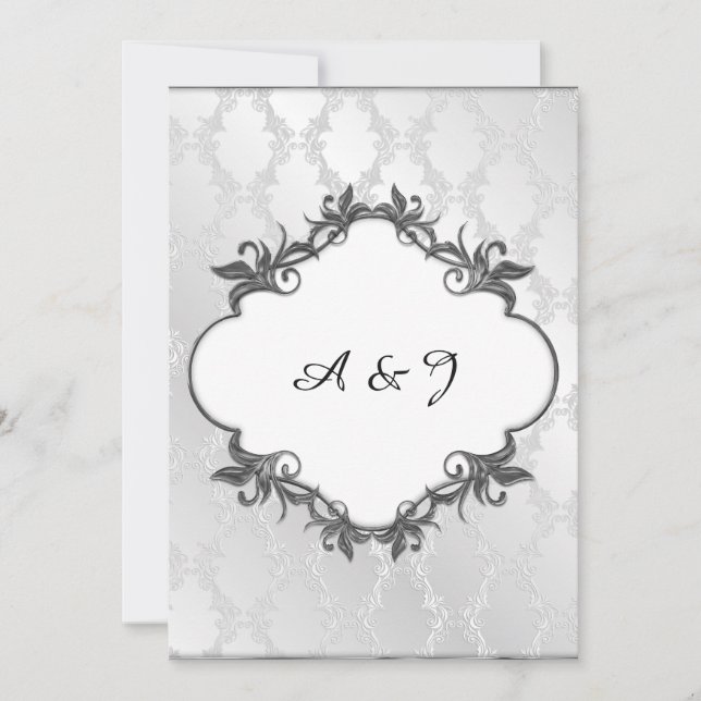 Silver Classic Wedding invitation (Front)