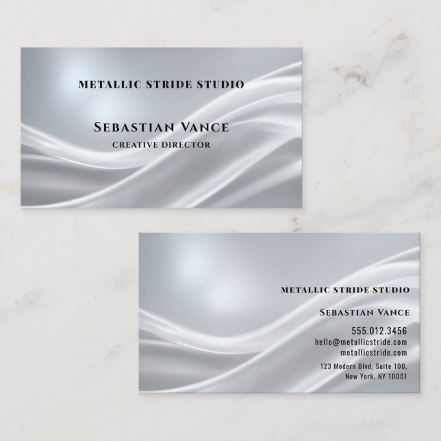 Silver Cloth Classic Business Card (Front/Back)