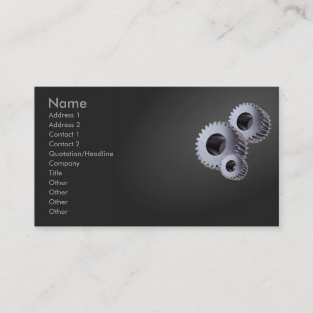 Silver Cogs Business Card (Front)