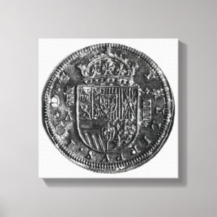 Silver coin canvas print