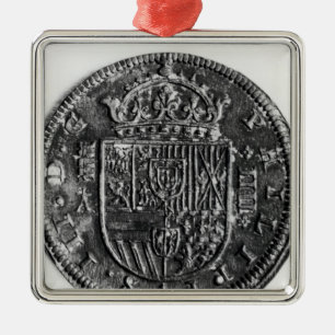 Silver coin metal tree decoration