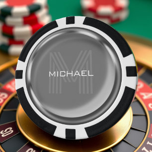 Silver Coin Name Monogram Initial Poker Chips