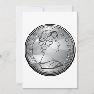 Silver Coin Queen Portrait Invitation