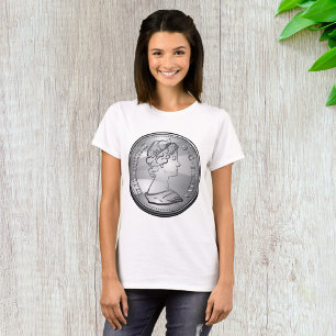 Silver Coin Queen Portrait T-Shirt