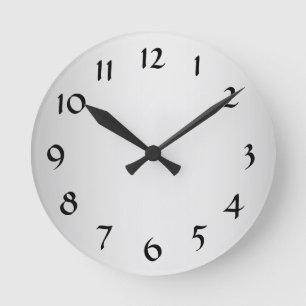 Silver Colour Wall Clock with Numbers