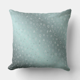 silver,coloured letters from a to z cushion