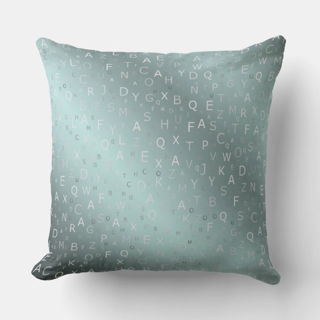 silver,coloured letters from a to z cushion (Front)