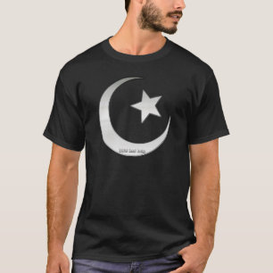 Silver Coloured Star and Crescent Symbol T-Shirt
