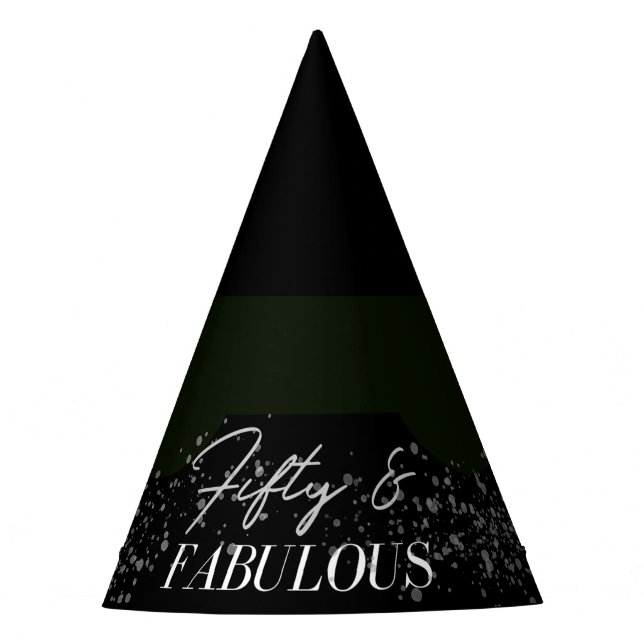 Silver Confetti 50 and Fabulous Party Hat (Front)
