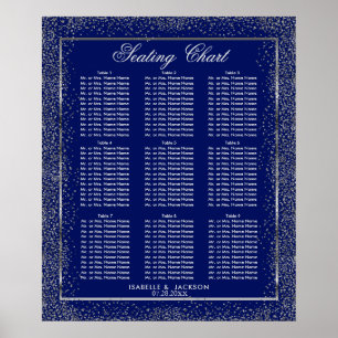 Silver Confetti and Dark Blue - 9 Seating Chart