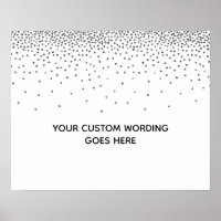 Silver Confetti Blank DIY Custom Wedding Sign