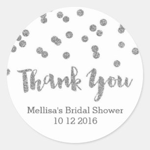 Silver Confetti Bridal Shower Favour Tags