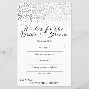 Silver Confetti Bridal Shower Game PRINTED