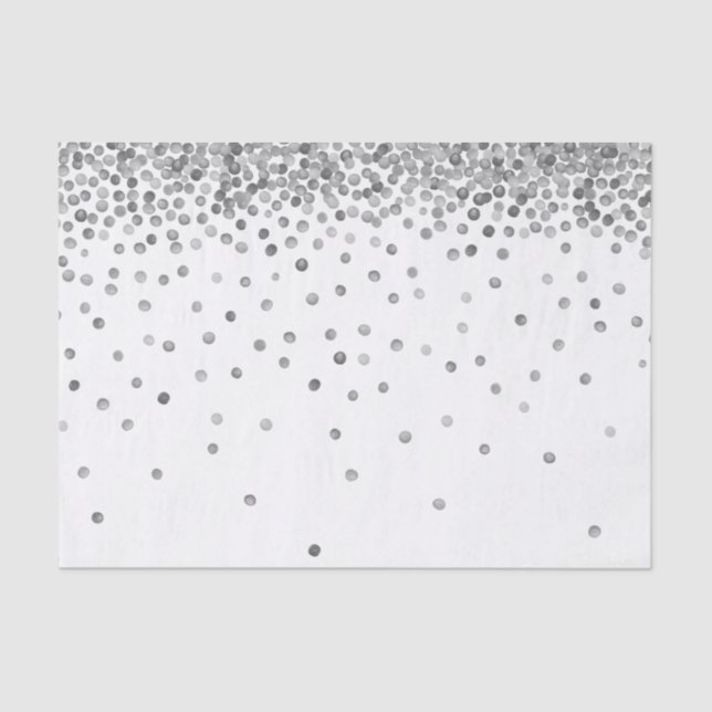 Silver Confetti Dots Tissue Paper (Front)