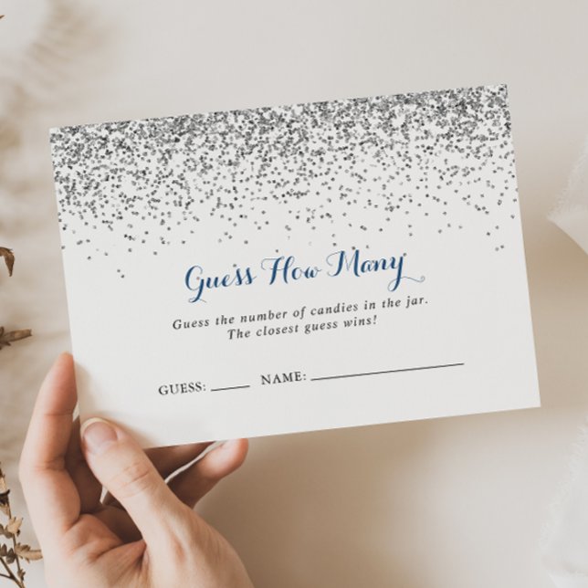 Silver Confetti Guess How Many Game Card (Creator Uploaded)