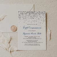 Silver Confetti Minimalist First Communion