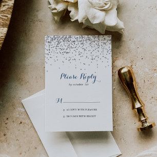 Silver Confetti Minimalist RSVP