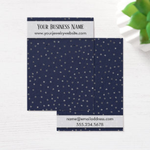 Silver Confetti & Navy Earring Holder Display Card