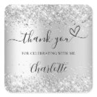 Silver confetti thank you 