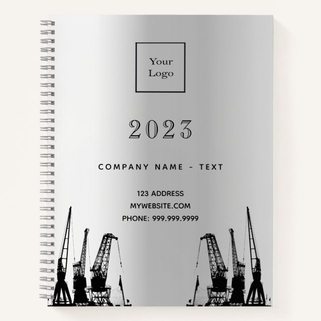 Silver construction business logo 2027 notebook (Front)