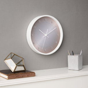 Silver, copper gradient with metallic lustre. clock