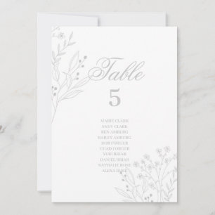 Silver Corner Floral Boho Wedding Seating Charts Invitation