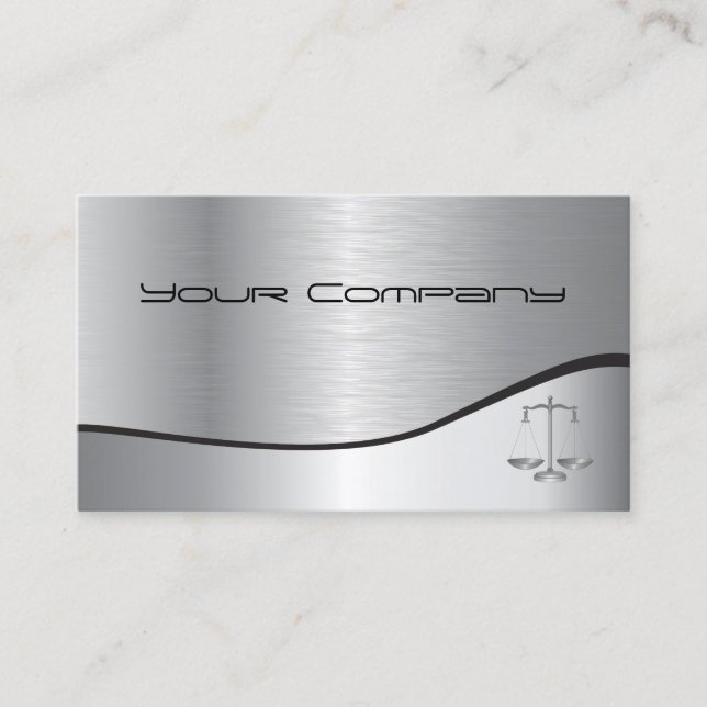 Silver Corporate Attorney Business Card (Front)