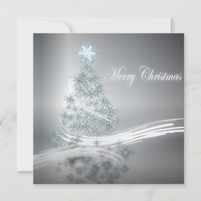 Silver Corporate Christmas Dinner Party Invitation (Front)