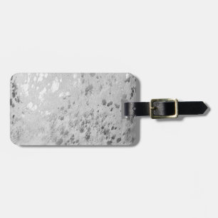 Silver Cowhide Print Metallic Luggage Tag